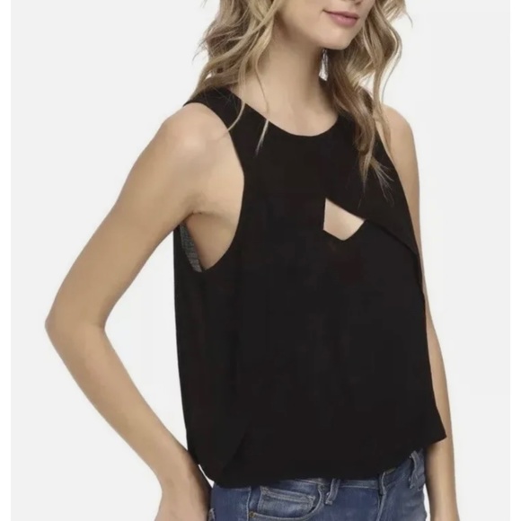 Free People Crinkle Look Through Top, Black, Size Small - Picture 3 of 11